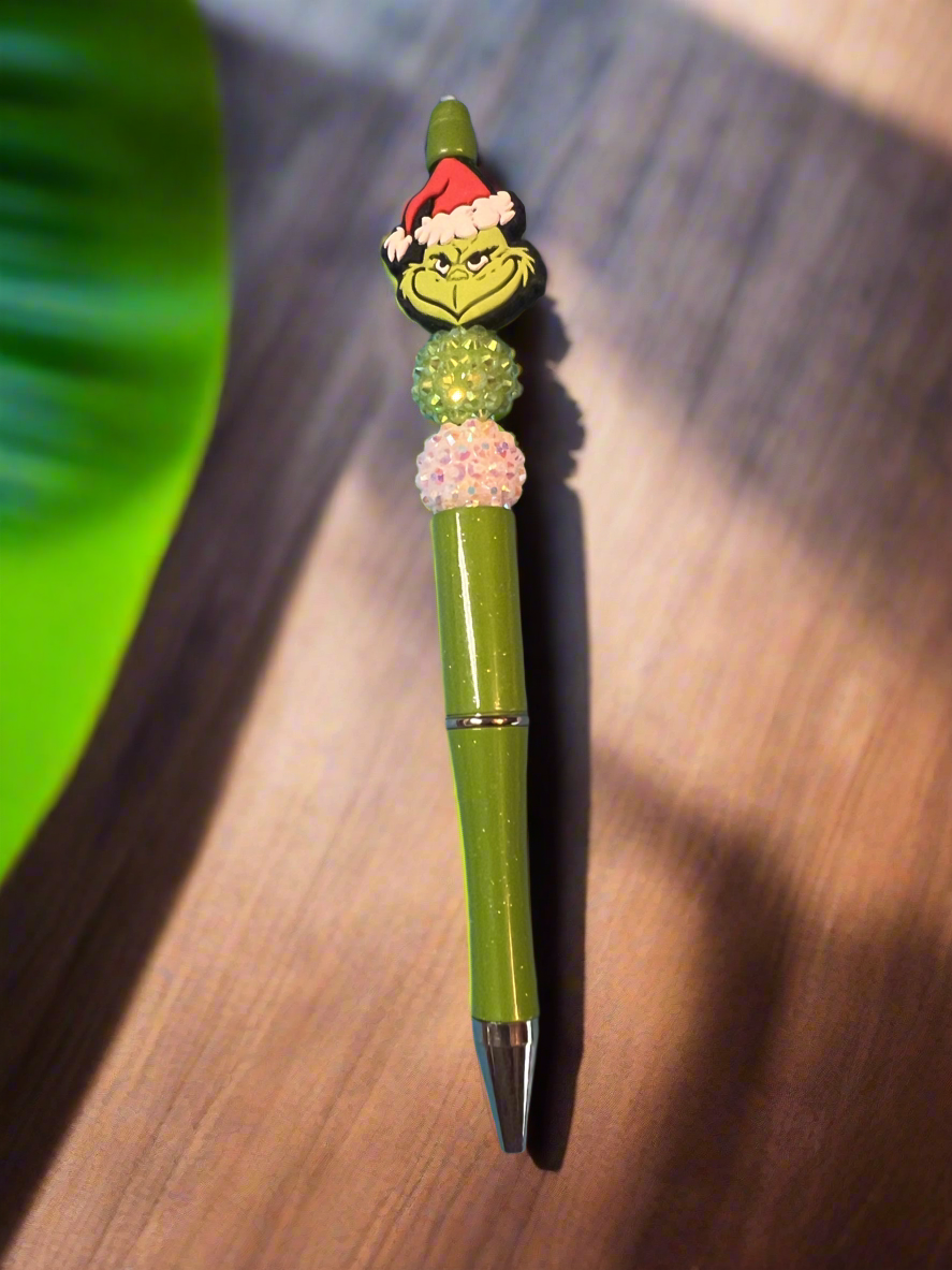 Green face pen