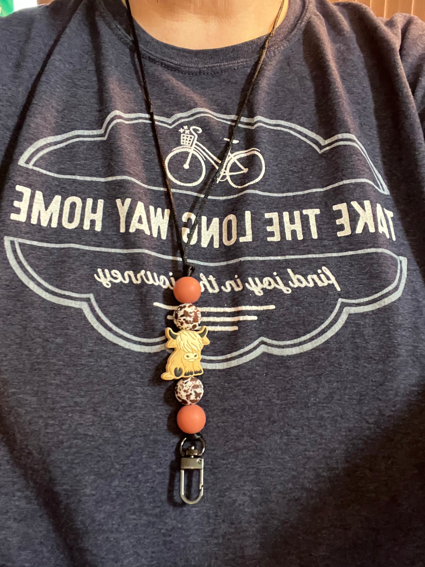 Highland cow lanyard