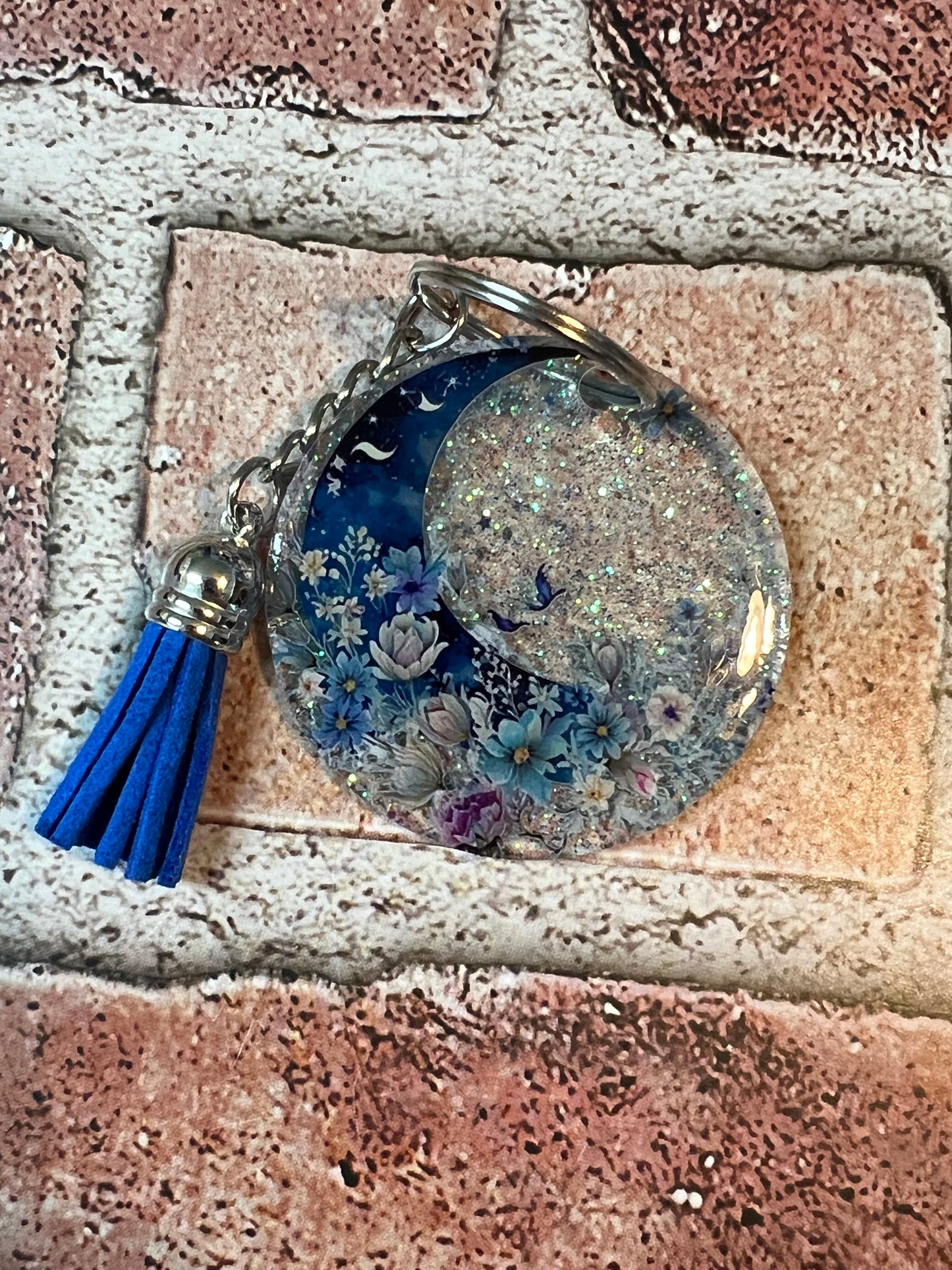 Flower moon keychain