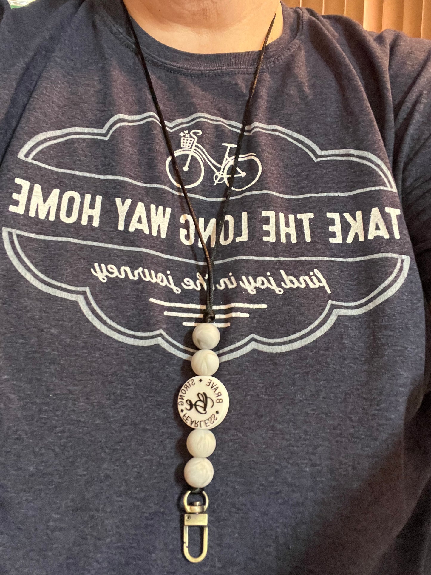 Be brave strong fearless lanyard