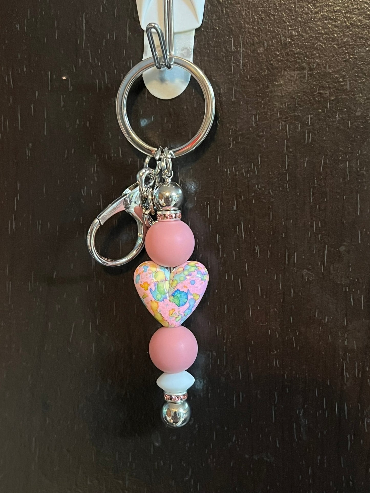 Pink Heart Keychain