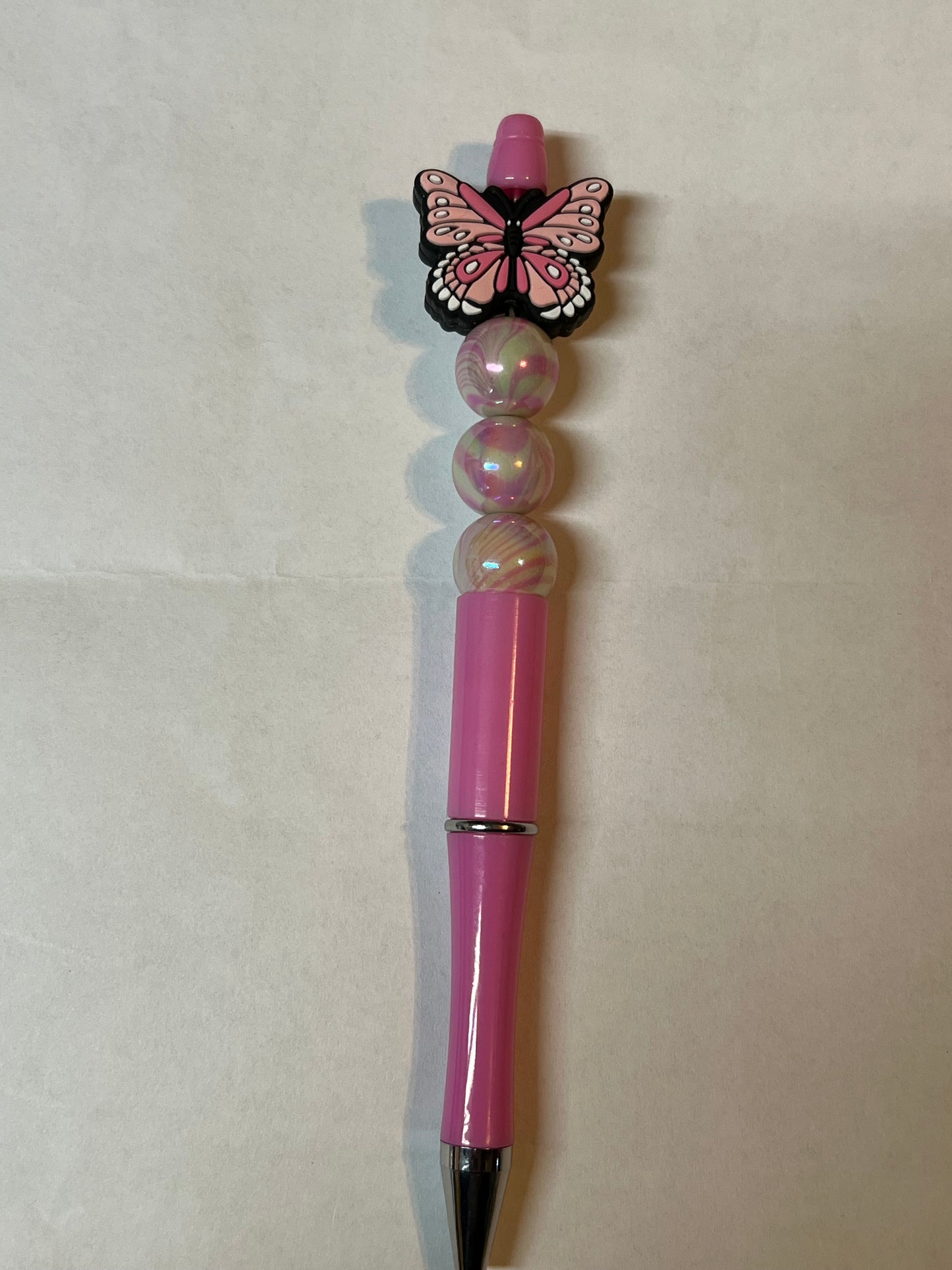 Pink butterfly pen