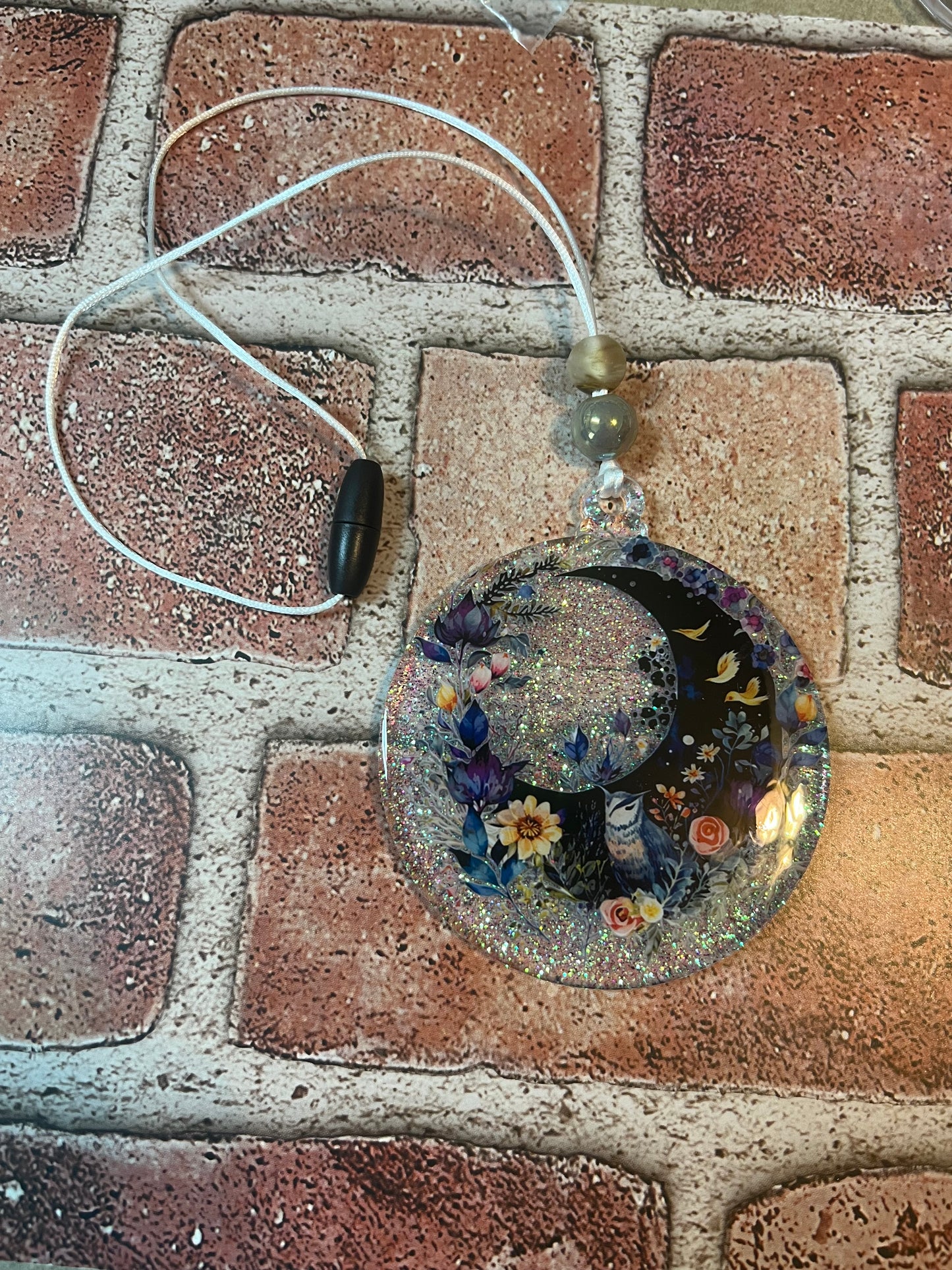 Light blue moon car charm