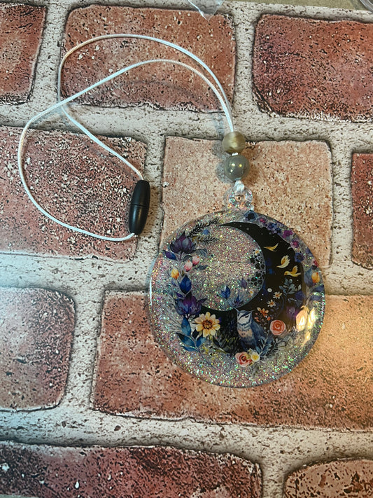 Light blue moon car charm