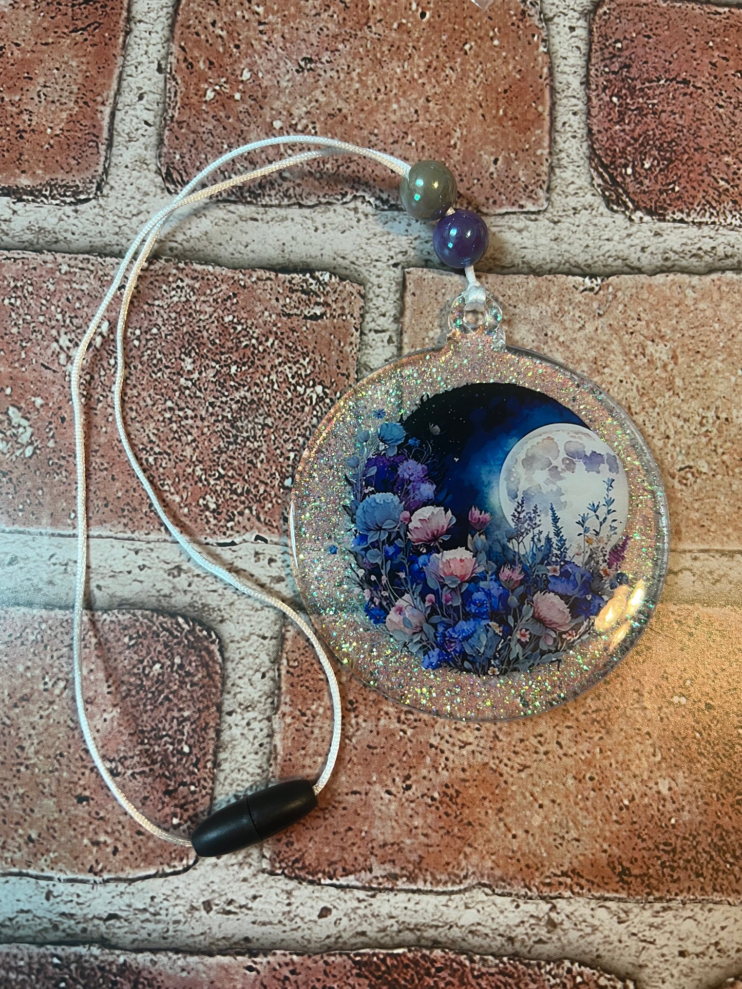 Flower full moon car charm