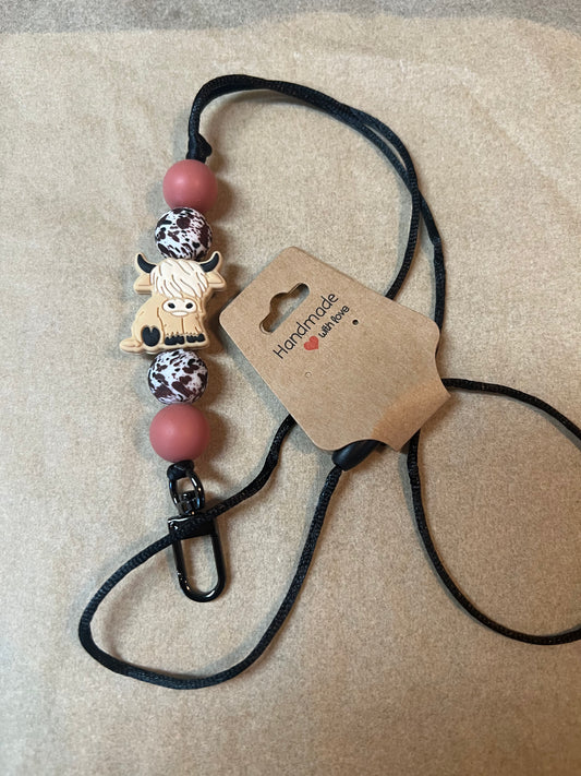 Highland cow lanyard