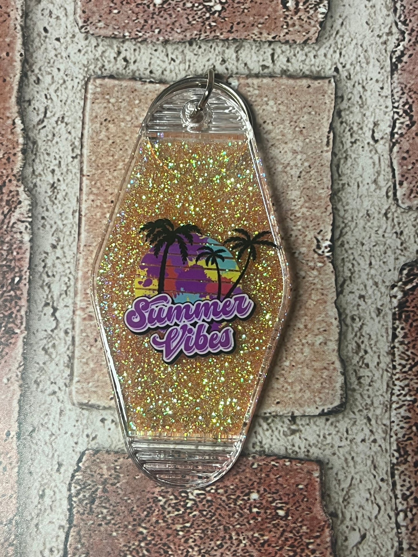 Summer vibes motel keychain