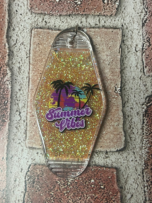 Summer vibes motel keychain