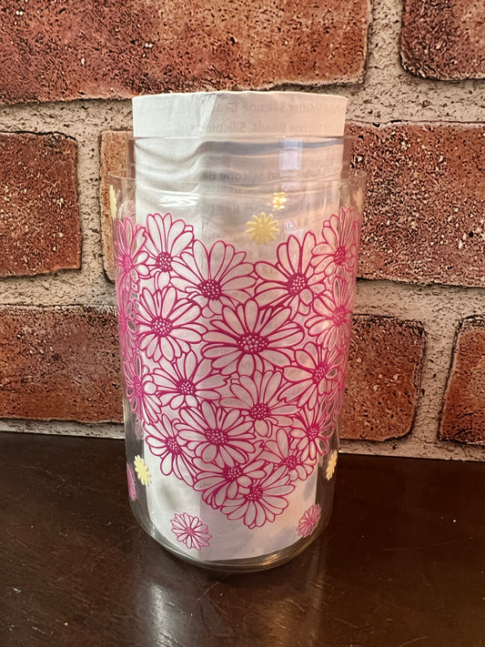 Pink heart Libby glass