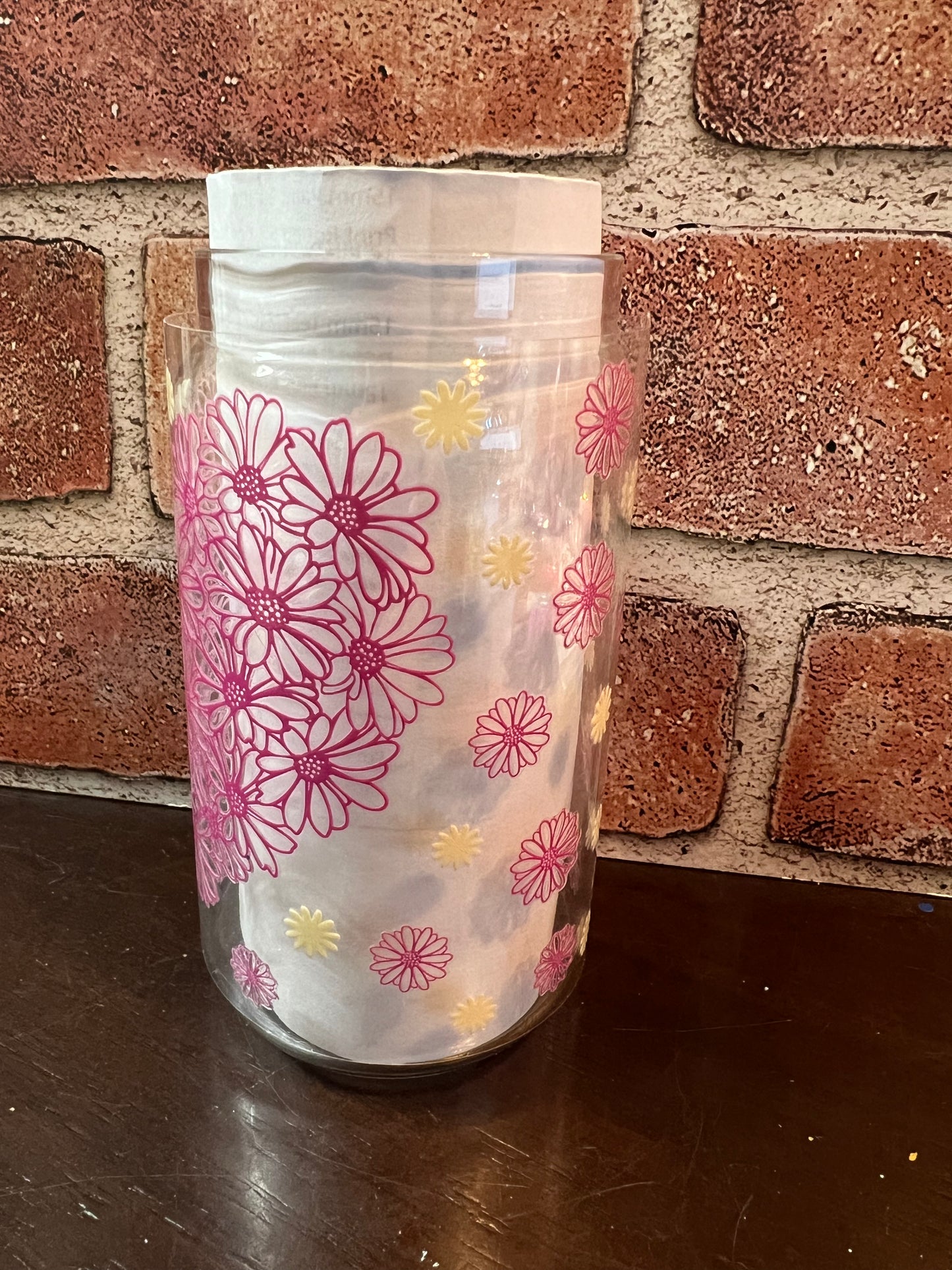 Pink heart Libby glass