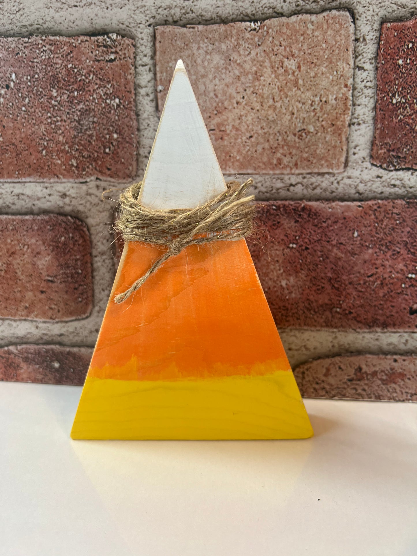 Wooden candy corn