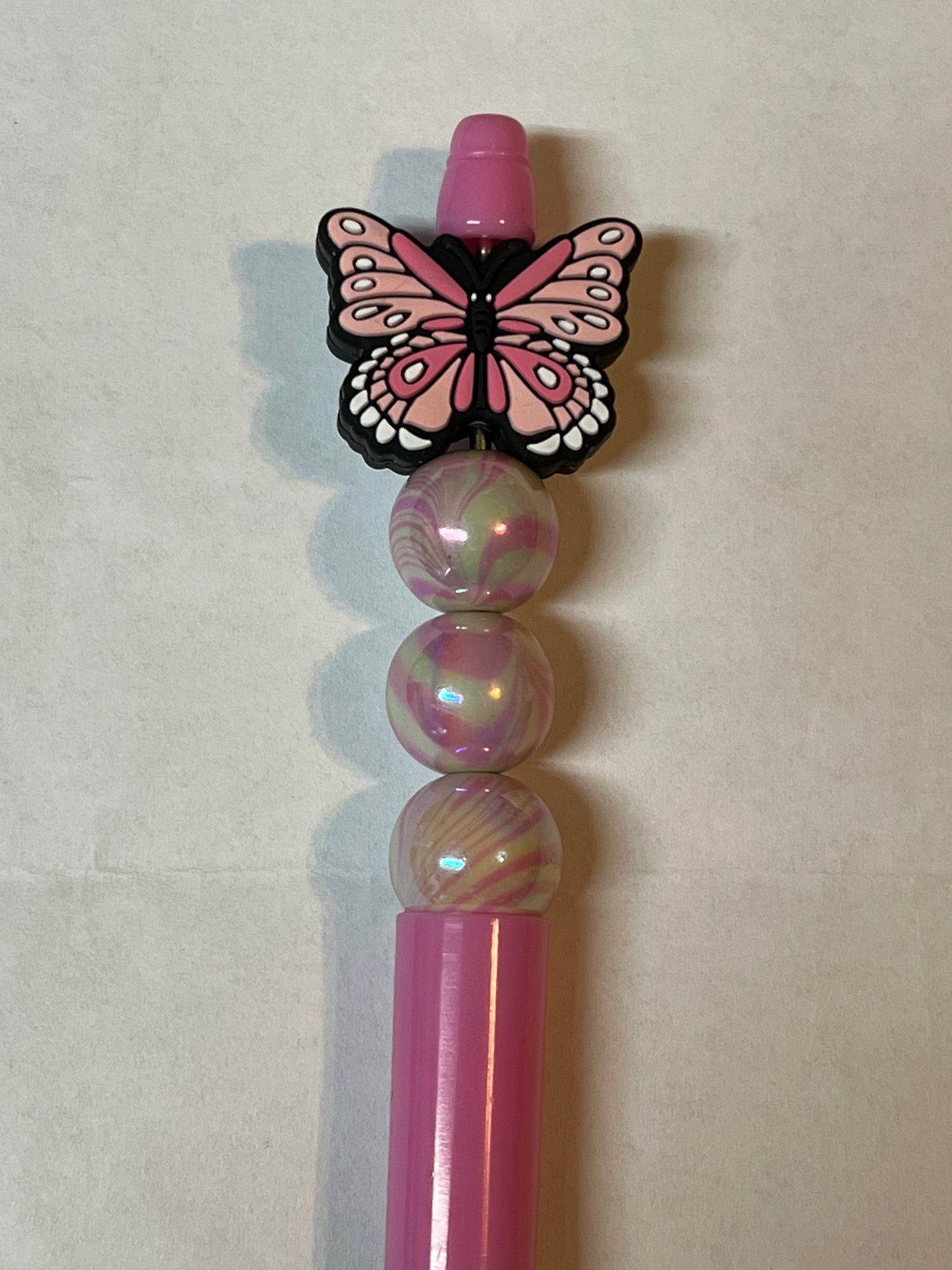 Pink butterfly pen